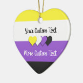 非バイナリプライドフラグと文字オーナメント セラミックオーナメント (左)