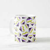 非バイナリプライドフラグハートコーヒーマグ コーヒーマグカップ (正面左)