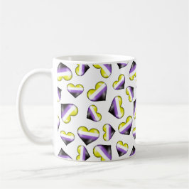 非バイナリプライドフラグハートコーヒーマグ コーヒーマグカップ