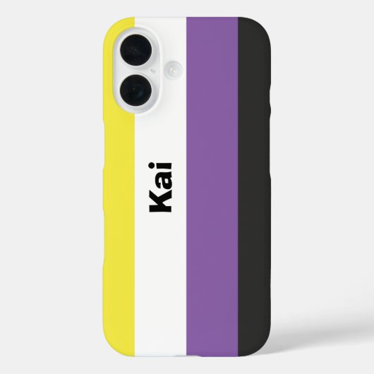 非バイナリプライドフラグ名またはモノグラム Case-Mate iPhoneケース (裏面)