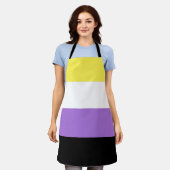 非バイナリプライドフラグ エプロン (着用した状態)