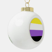 非バイナリプライドフラグ セラミックボールオーナメント (左)