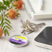 非バイナリプライドフラグ(ハート) キーホルダー (側面)