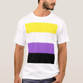 非バイナリプライドフラグ Tシャツ (正面)