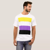 非バイナリプライドフラグ Tシャツ (正面フル)