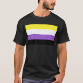 非バイナリプライドフラグ Tシャツ (正面)