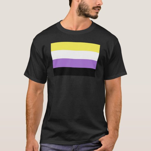 非バイナリプライドフラグ Tシャツ (正面)