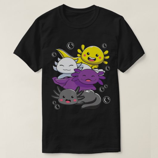 非バイナリプライドフラグAxolotl LGBTQ非バイナリKawa Tシャツ (デザイン正面)