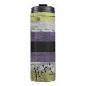 非バイナリプライドフラグLGBT木目名前をカスタムする タンブラー (正面)