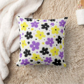 非バイナリプライドフラワーズドードルイエローパープル クッション (ブランケット)