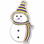 非バイナリプライド雪だるまSnowpersonフラグ シール (正面)