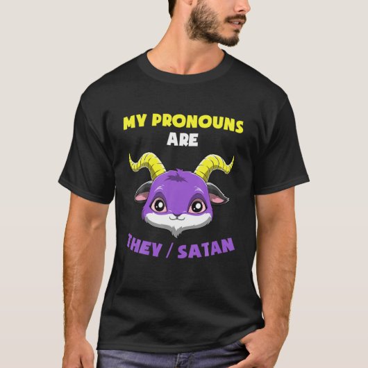 非バイナリプライドLGBTQ Satan Reanz Tシャツ (正面)
