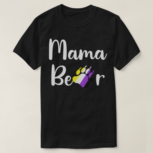 非バイナリママベアLGBTQマママノンバイナリエンビー Tシャツ (デザイン正面)
