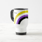 非バイナリレインボープライドフラグパーソナライズされた トラベルマグ (正面左)