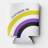 非バイナリレインボー非バイナリフラグのカスタム 缶クーラー (正面)