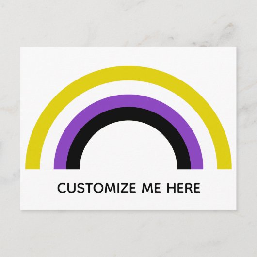 非バイナリレインボー非バイナリプライドフラグカスタム ポストカード (正面)