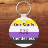 非バイナリー魂は遺伝子のないキーチェーンである キーホルダー (正面)
