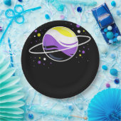 非バイナリ外宇宙プラネット非バイナリプライド ペーパープレート (パーティー)