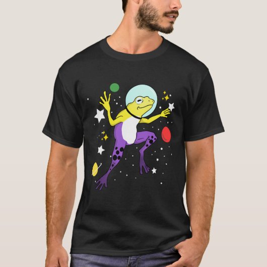 非バイナリ宇宙の非バイナリカエル Tシャツ (正面)