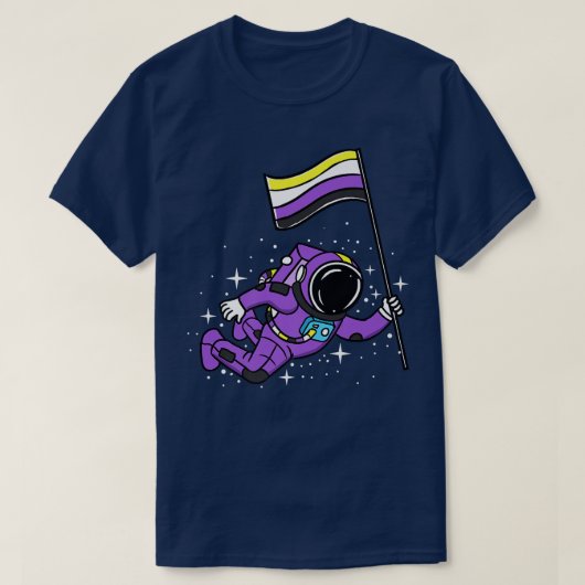 非バイナリ宇宙飛行士宇宙非バイナリプライド Tシャツ (デザイン正面)