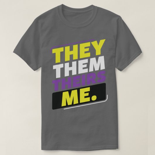 非バイナリ彼らは彼らが私のLGBT非バイナリEnby Tシャツ (デザイン正面)