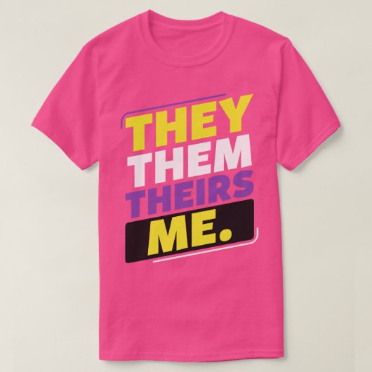 非バイナリ彼らは彼らが私のLGBT非バイナリEnby Tシャツ (デザイン正面)