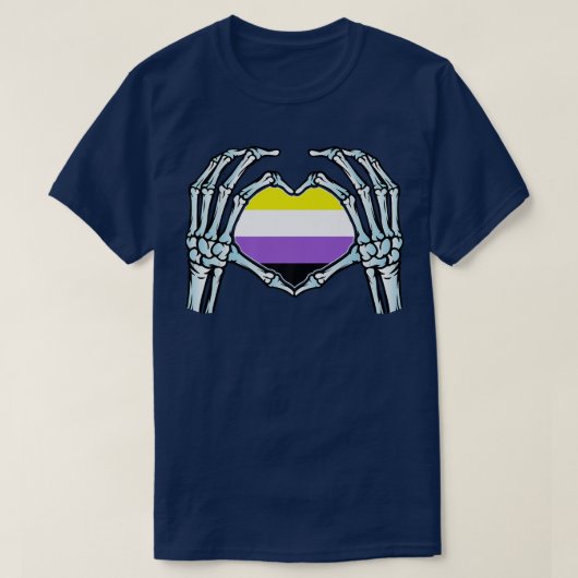 非バイナリ性ゲイスケルトンの性別ID Tシャツ (デザイン正面)