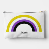 非バイナリ虹非バイナリパーソナライズされた アクセサリーポーチ (裏面)