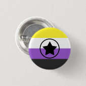 非バイナリ/エンビープライドフラグ(円の中に星を持つ) 缶バッジ (正面&裏面)