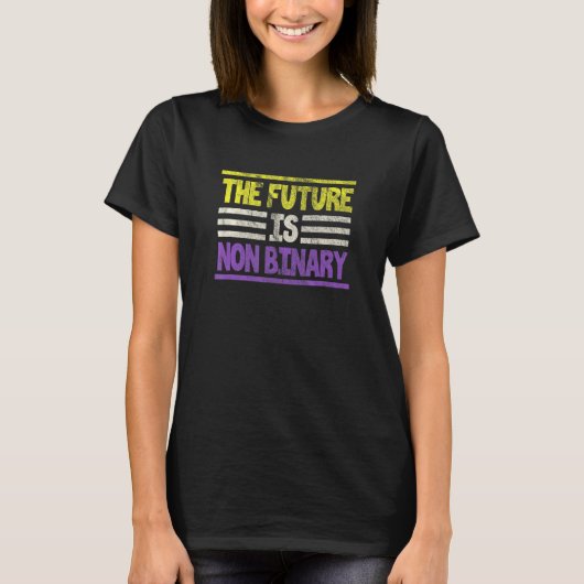 非バイナリGenderqueerフラグ未来は非バイナリ Tシャツ (正面)