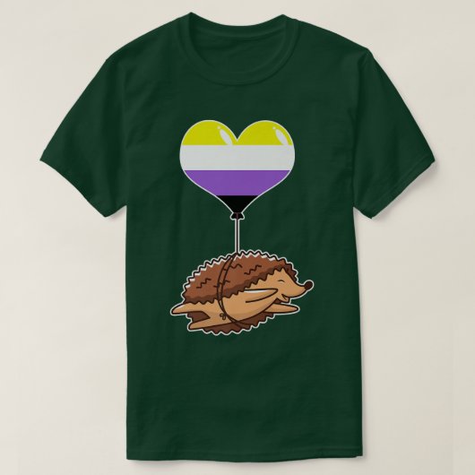 非バイナリHedgehogの性別ID Tシャツ (デザイン正面)