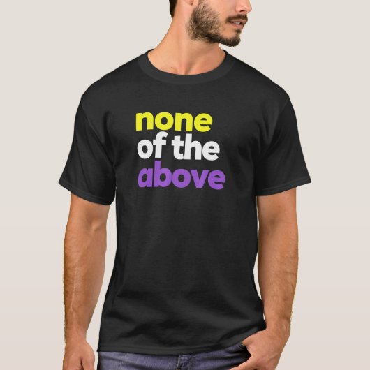 非バイナリLGBTQプライドNB上記のLGBT Nなし Tシャツ (正面)