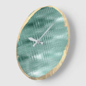 非パーフェクトミニマリズム金属金ゴールドセピアティール(緑がかった色)グリーン ラージ壁時計 (傾斜)