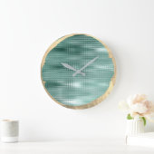 非パーフェクトミニマリズム金属金ゴールドセピアティール(緑がかった色)グリーン ラージ壁時計 (ホーム)