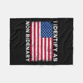 非ビデナリーパトリオットアメリカ国旗4日として識別 フリースブランケット (正面(横))