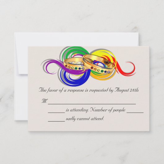 非フォーマルなカスタムで陽気な結婚RSVPカード 出欠カード (正面)