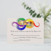 非フォーマルなカスタムで陽気な結婚RSVPカード 出欠カード (スタンド正面)