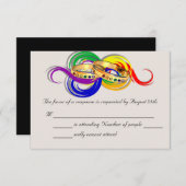 非フォーマルなカスタムで陽気な結婚RSVPカード 出欠カード (正面/裏面)