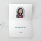 非ブルーポ伝統的インセティアホリデーカード シーズンカード (内部)