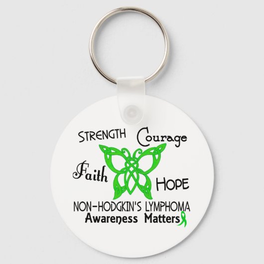 非ホジキンリンパ腫ケルト蝶3 キーホルダー (正面)