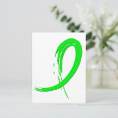 非ホジキンリンパ腫ライムグリーンリボンA4 ポストカード (スタンド正面)