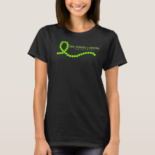 非ホジキンリンパ腫ライムグリーン認識度ビーズ Tシャツ
