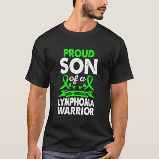 非ホジキンリンパ腫戦士の息子 アウェアネス グリーン Tシャツ (正面)