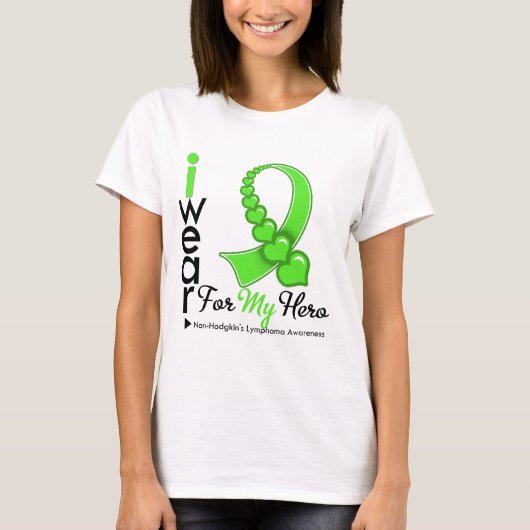 非ホジキンリンパ腫I衣服ライムグリーンヒーロー Tシャツ (正面)