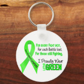 非ホジキンリンパ腫I誇らしさ衣服ライムグリーン キーホルダー (正面)