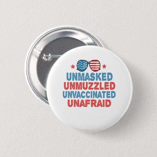 非マスク非マスク無修正ワクチン接種の非恐れたアメリカのギフト 缶バッジ (正面&裏面)