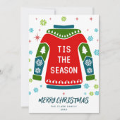 非モダン写カラフル真クリスマスセーター シーズンカード (正面)