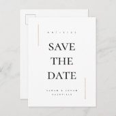 非モダン写ミニマル真日時の保存 案内ポストカード (正面/裏面)