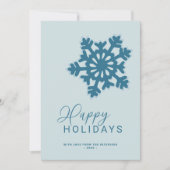 非モダン写真スノーフレークHappy Holiday シーズンカード (正面)