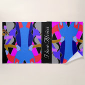 非中心の太陽とおもしろい ビーチタオル (正面)